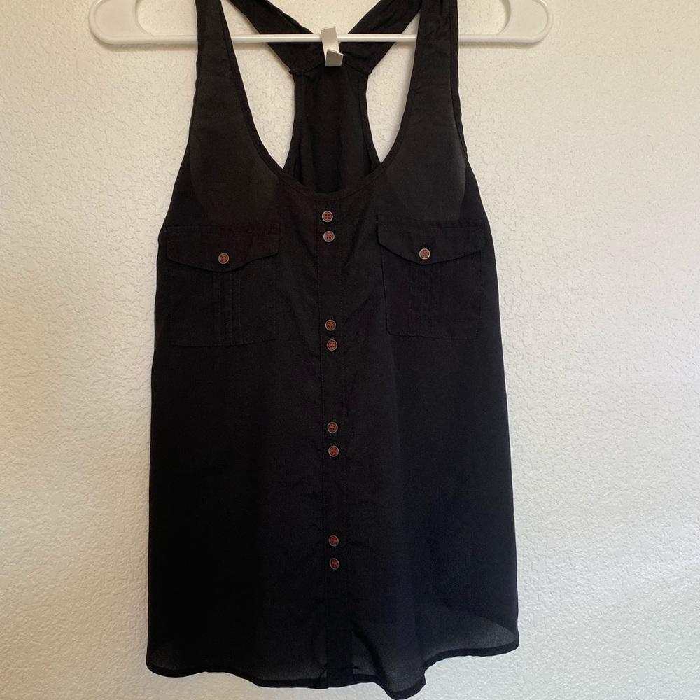 Black racer back tank